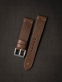 "Hank" Textured Whiskey Leather Watch Strap