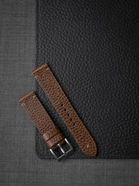 "Hank" Textured Whiskey Leather Watch Strap