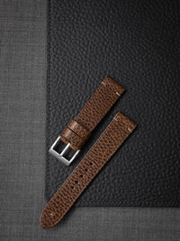 "Hank" Textured Whiskey Leather Watch Strap