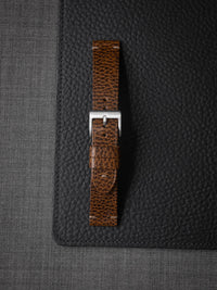 "Hank" Textured Whiskey Leather Watch Strap