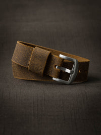 "Heath" Rugged Tan Leather Single Pass Watch Strap