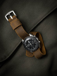 "Heath" Rugged Tan Leather Single Pass Watch Strap