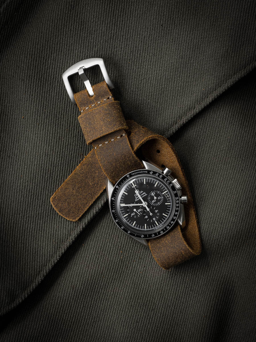 "Heath" Rugged Tan Leather Single Pass Watch Strap