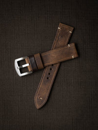 "Huck" Rugged Brown Leather Watch Strap