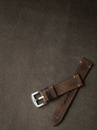 "Huck" Rugged Brown Leather Watch Strap
