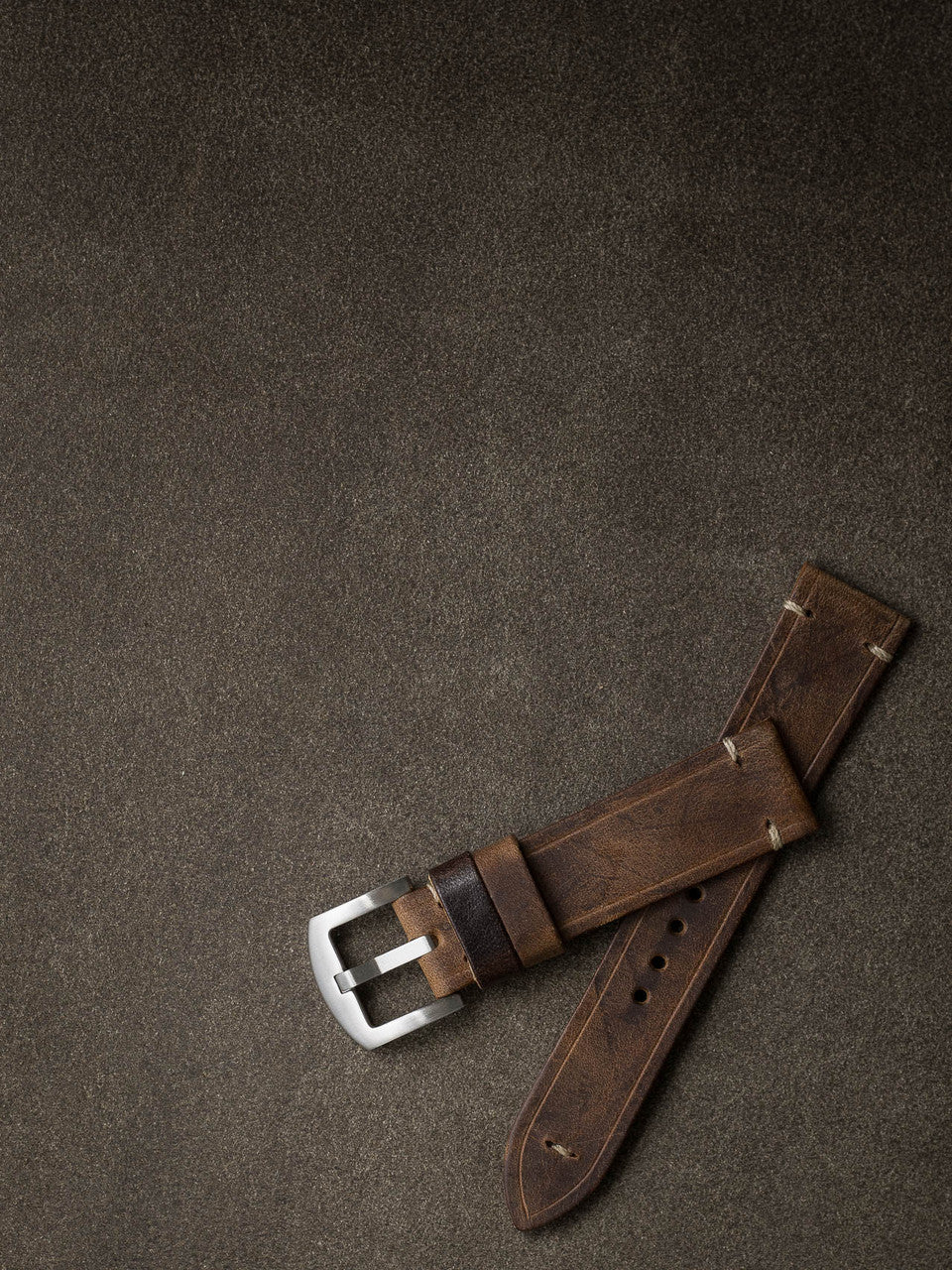 "Huck" Rugged Brown Leather Watch Strap