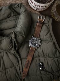 "Huck" Rugged Brown Leather Watch Strap