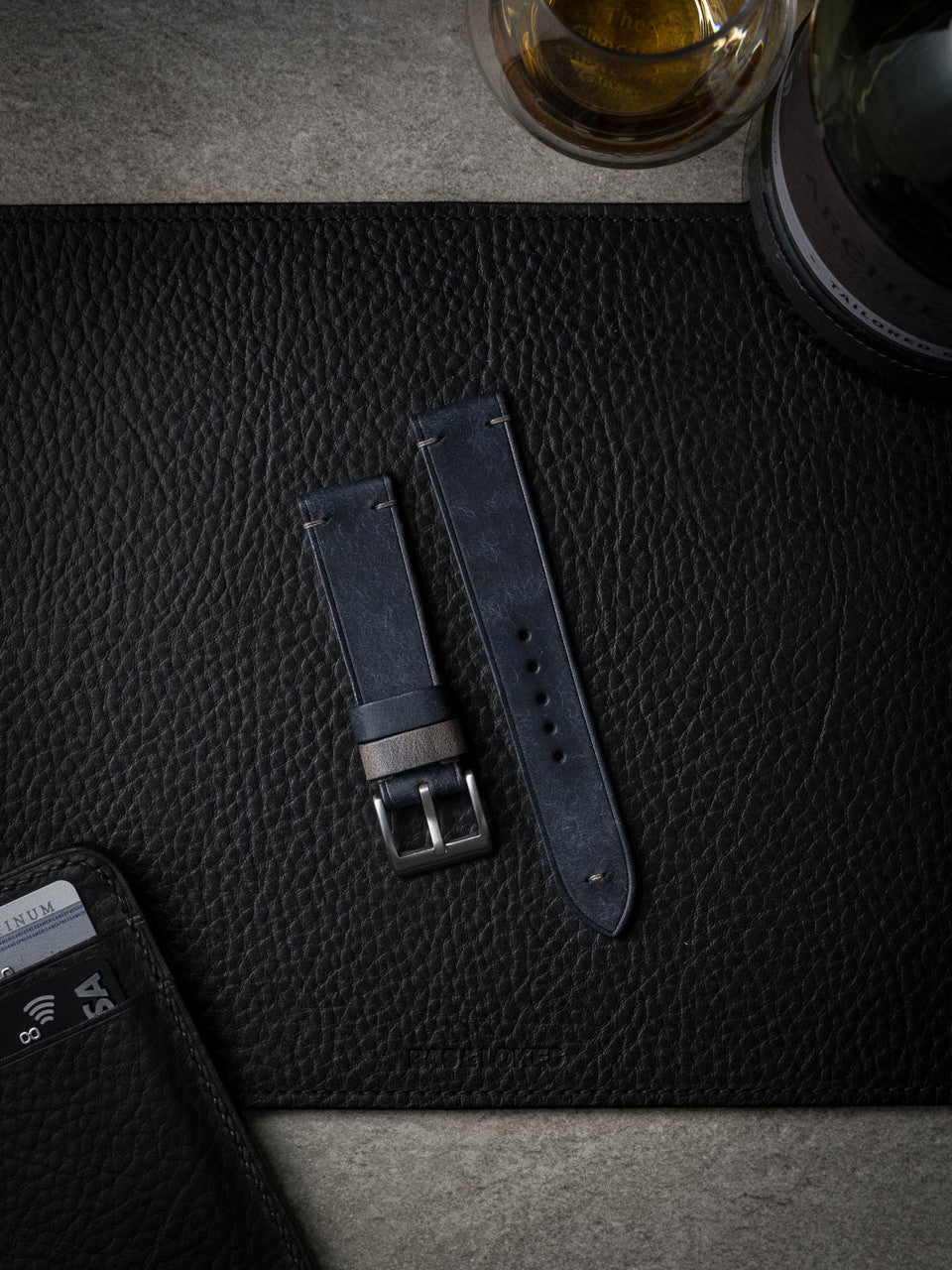 "Hollister" Marine Blue Leather Watch Strap