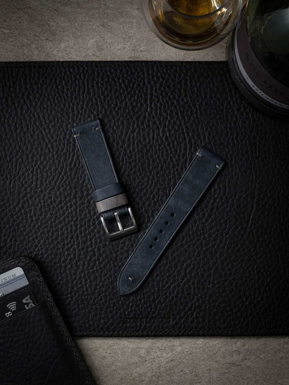 "Hollister" Marine Blue Leather Watch Strap
