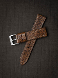 "Hudson" Textured Whiskey Leather Watch Strap