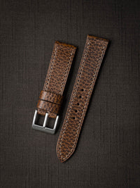 "Hudson" Textured Whiskey Leather Watch Strap