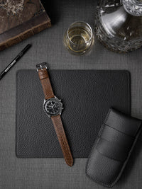 "Hudson" Textured Whiskey Leather Watch Strap