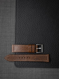 "Hudson" Textured Whiskey Leather Watch Strap