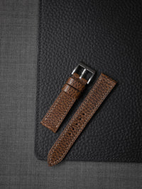 "Hudson" Textured Whiskey Leather Watch Strap
