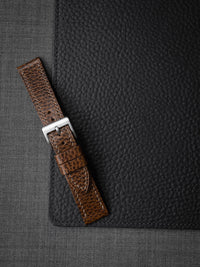 "Hudson" Textured Whiskey Leather Watch Strap