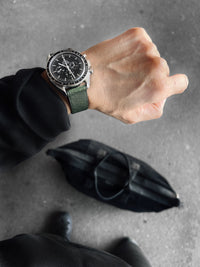 "Wythe" Dark Hunter Green Leather Watch Strap