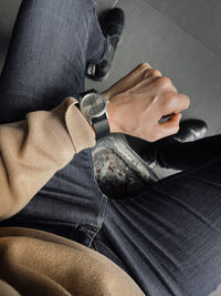 "Silas" Black Leather Single Pass Strap