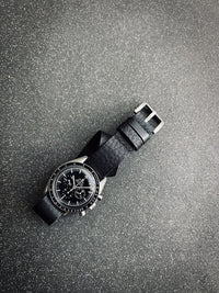 "Silas" Black Leather Single Pass Strap