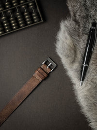 "Isidro" Havana Tan Leather Single Pass Watch Strap