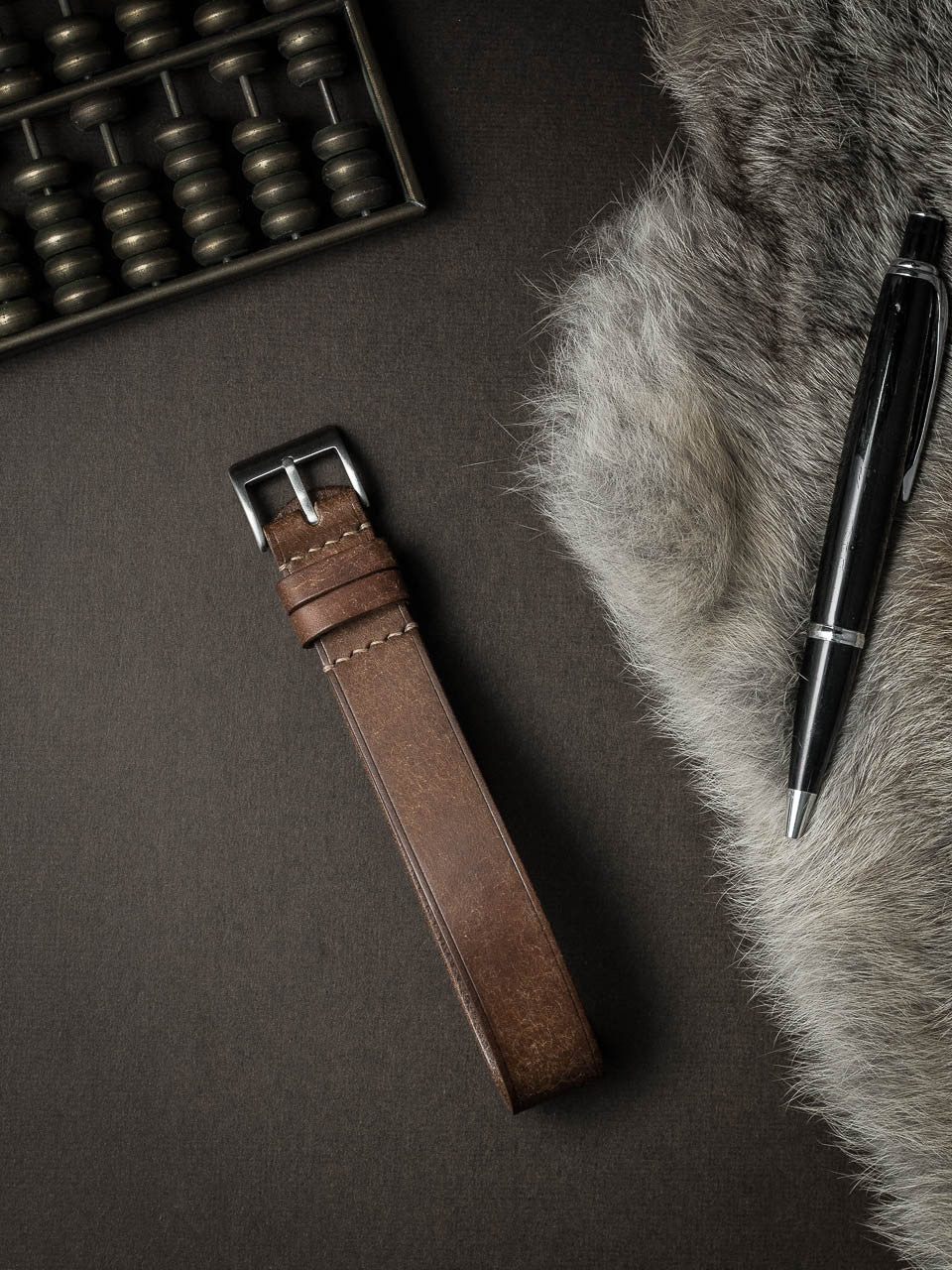 "Isidro" Havana Tan Leather Single Pass Watch Strap