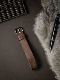 "Isidro" Havana Tan Leather Single Pass Watch Strap