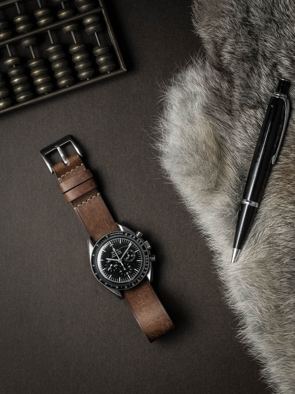 "Isidro" Havana Tan Leather Single Pass Watch Strap