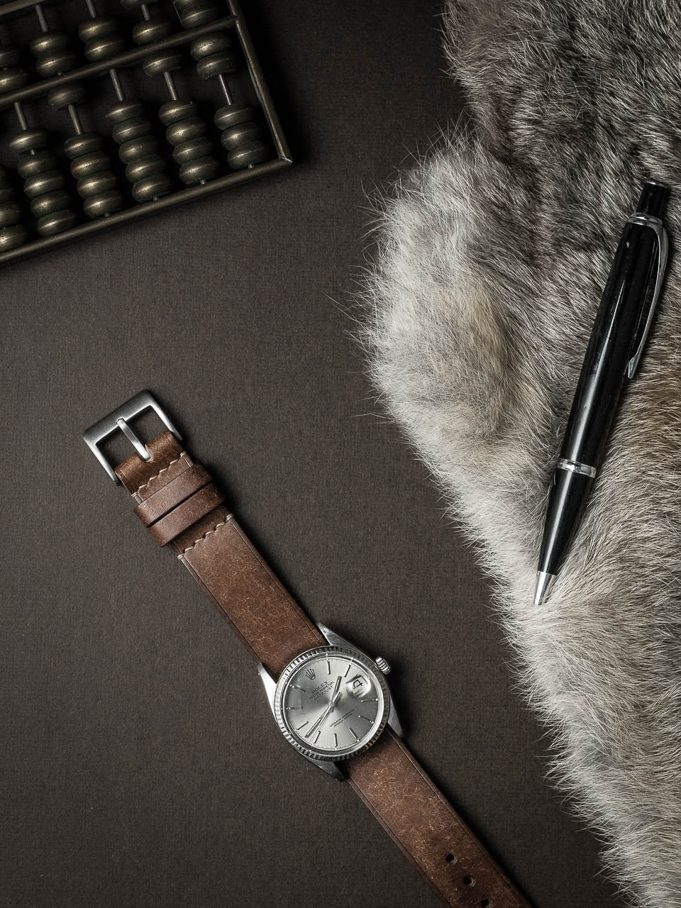 "Isidro" Havana Tan Leather Single Pass Watch Strap