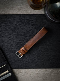 "Jameson" Dark Bourbon Leather Single Pass Watch Strap