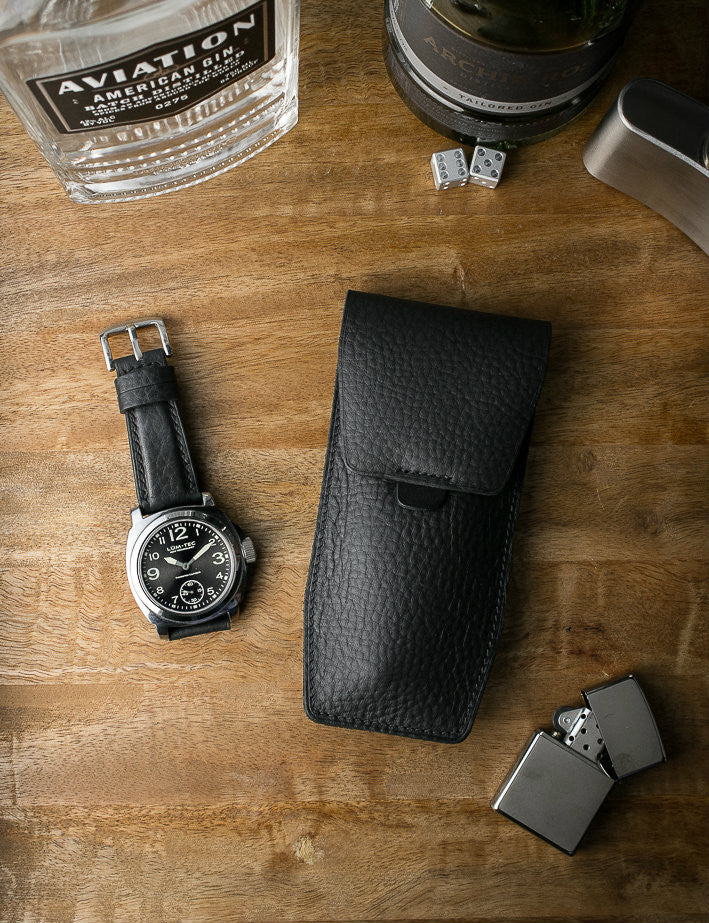 "Kingsman" Padded Black Leather Watch Strap