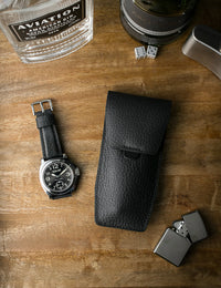 "Kingsman" Padded Black Leather Watch Strap