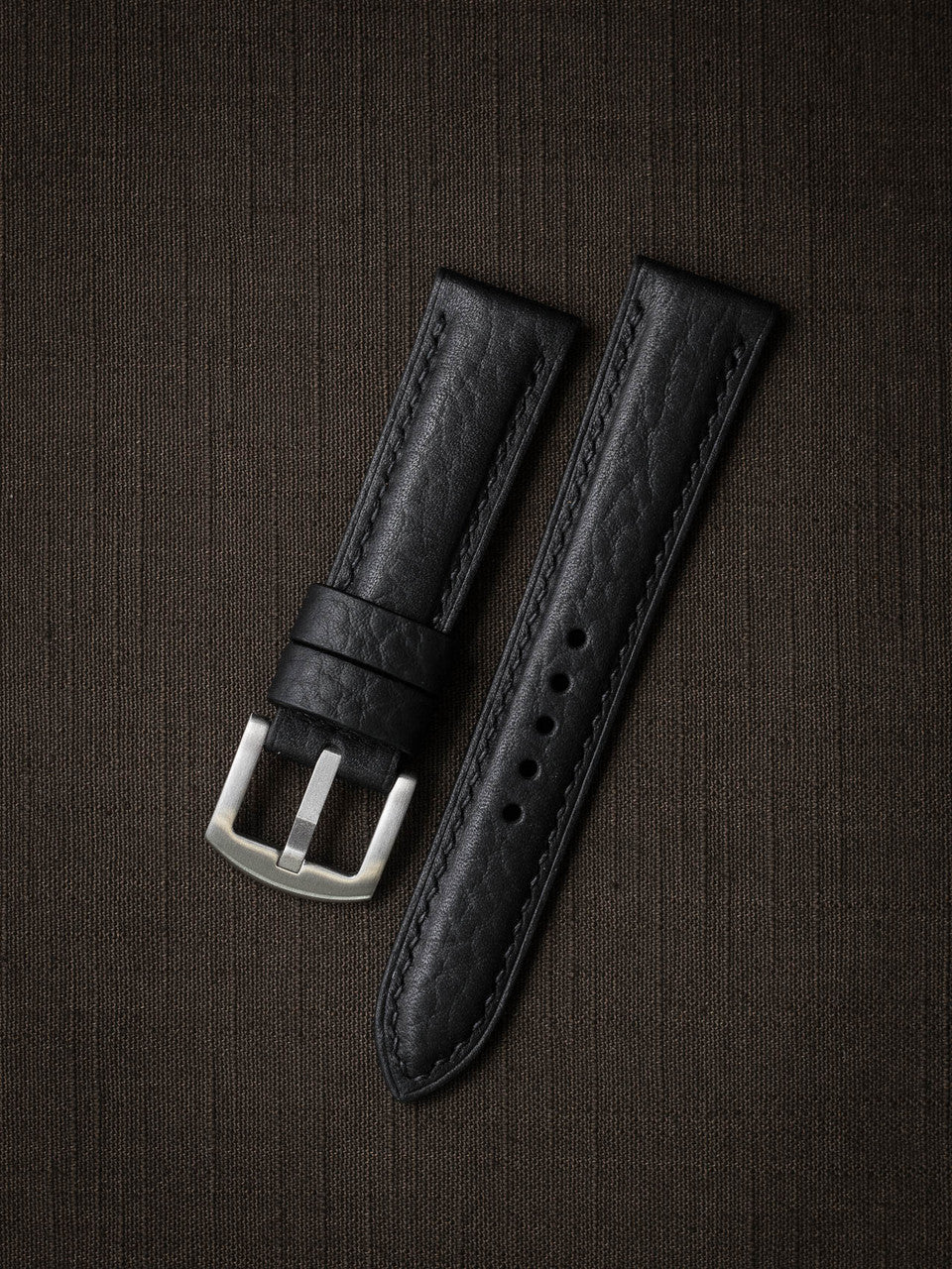 "Kingsman" Padded Black Leather Watch Strap