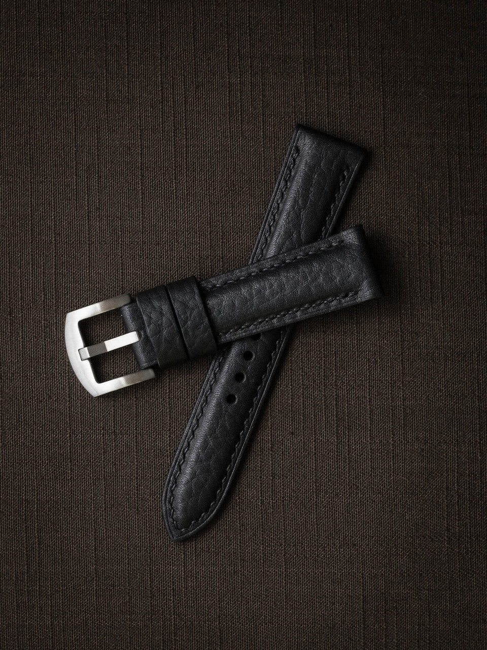 "Kingsman" Padded Black Leather Watch Strap