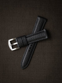 "Kingsman" Padded Black Leather Watch Strap
