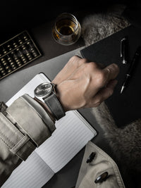 "Kristoff" Storm Grey Leather Watch Strap