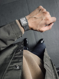 "Kristoff" Storm Grey Leather Watch Strap
