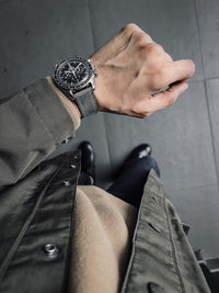 "Kristoff" Storm Grey Leather Watch Strap