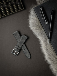 "Kristoff" Storm Grey Leather Watch Strap