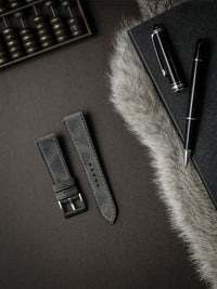 "Kristoff" Storm Grey Leather Watch Strap