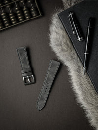 "Kristoff" Storm Grey Leather Watch Strap