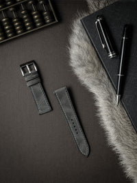 "Kristoff" Storm Grey Leather Watch Strap