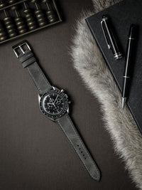 "Kristoff" Storm Grey Leather Watch Strap