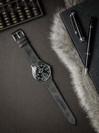 "Kristoff" Storm Grey Leather Watch Strap