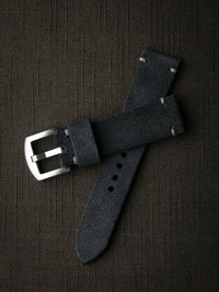 "Lannister" Dark Navy Blue Suede Watch Strap