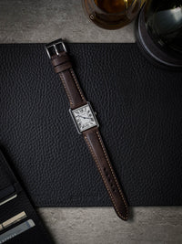 "Latham" Vintage Brown Padded Leather Watch Strap