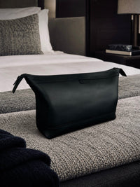 The Ludlow Travel Organizer Bag - Black Leather