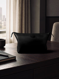The Ludlow Travel Organizer Bag - Black Leather