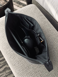The Ludlow Travel Organizer Bag - Black Leather