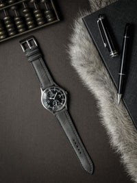 "Lex" Storm Grey Padded Leather Watch Strap