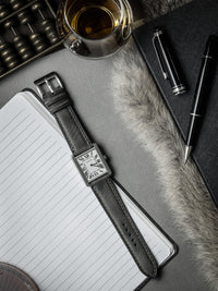 "Lex" Storm Grey Padded Leather Watch Strap