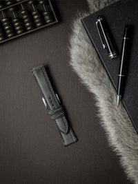 "Lex" Storm Grey Padded Leather Watch Strap